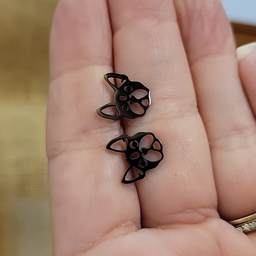 BOSTON TERRIER Stud Earrings, Choice of Color - Picture 5 of 6